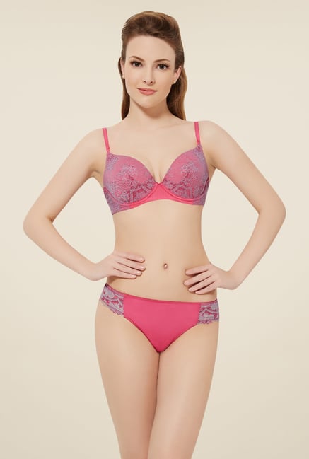 Buy Amante Pink Lace Bra For Women Online At Tata CLiQ