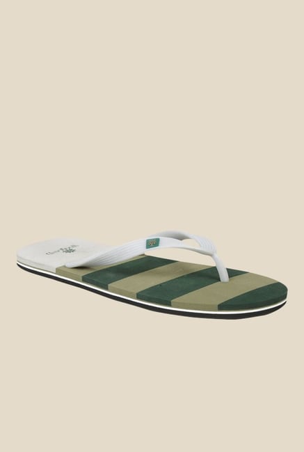 Buy Woodland White Olive Flip Flops For Men Online At Tata CLiQ