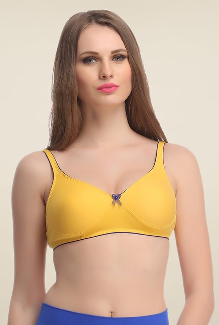 Buy Clovia Yellow Solid Seamless Bra For Women Online At Tata CLiQ