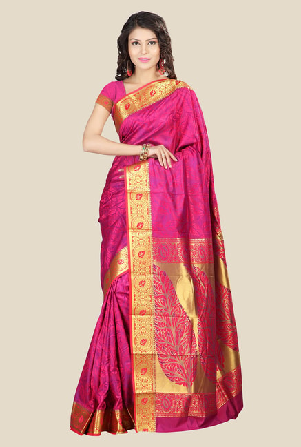 Janasya Pink Printed Art Silk Saree Price in India