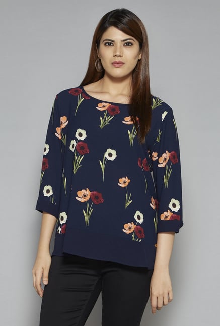 Buy Gia by Westside Navy Pansy Blouse for Women Online @ Tata CLiQ