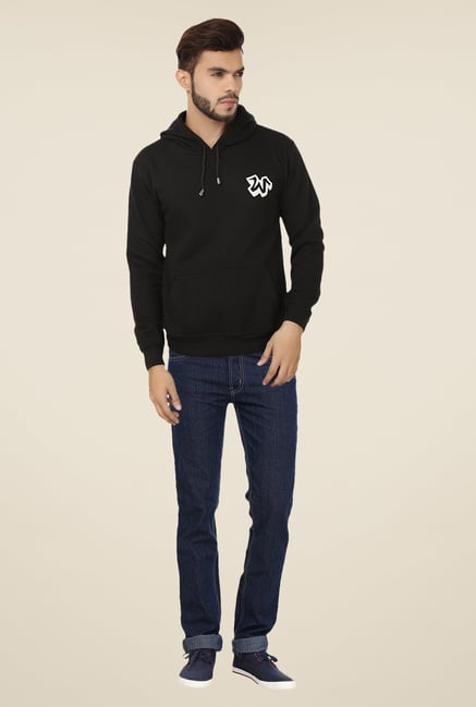 Weardo Black Printed Hooded Sweatshirt-picture-23