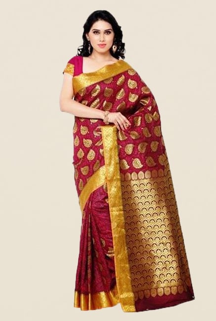 Peach Digital Printed Kanchipuram Saree - Dress me Royal