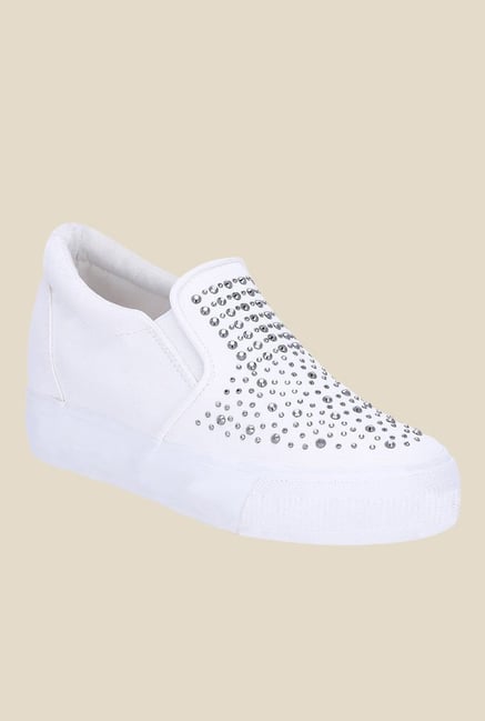 Get Glamr Donna White Plimsolls