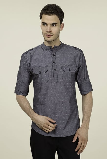 Svanik Grey Printed Kurta