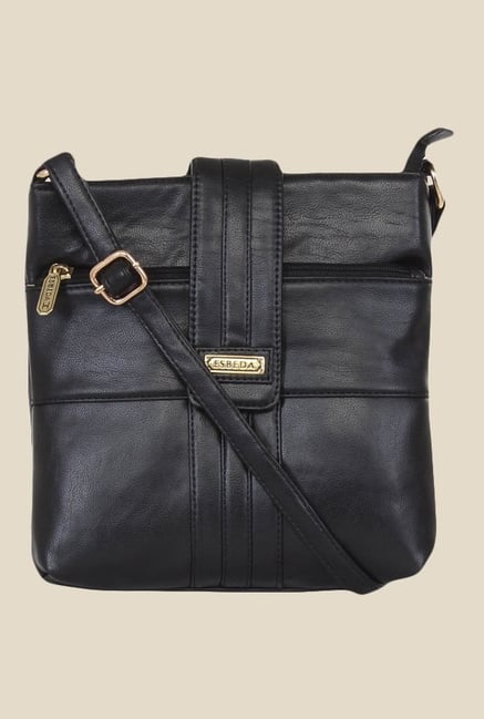 Buy ESBEDA Black Color Solid Pattern Crossbody Box Sling Bag For Women  online
