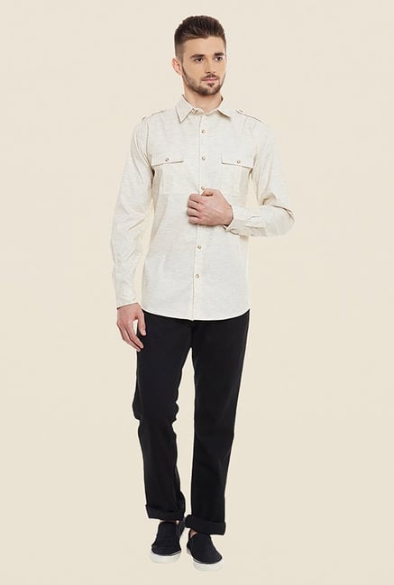 Buy Yepme Ryan Beige Linen Shirt For Men Online Tata CLiQ