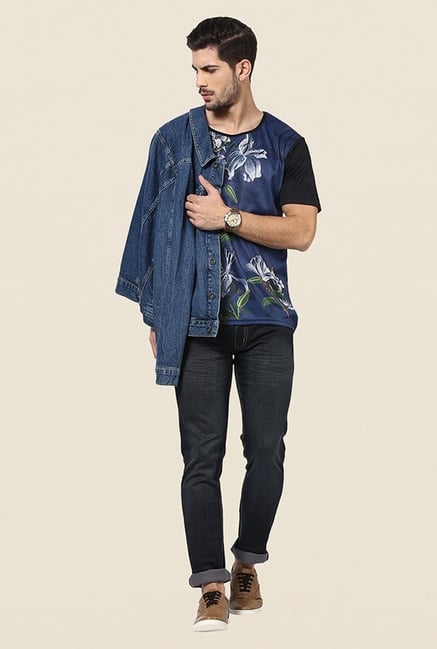 Buy Yepme Winter Blue Floral Print T Shirt for Men Online Tata CLiQ