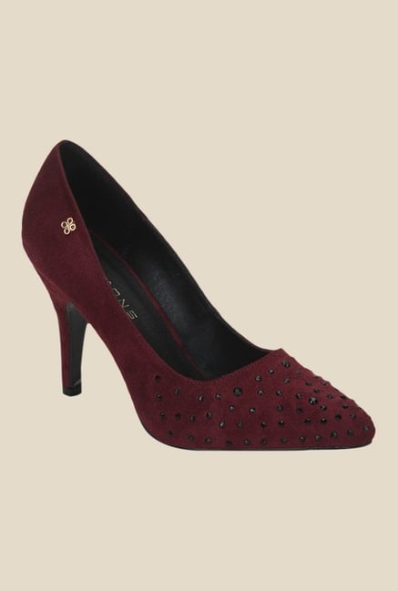 Brand new in box women's size U.K. 3 (EU 36) fiery red studded heels | eBay