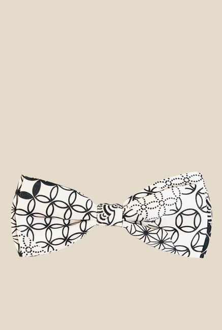 Buy Blacksmith White Japanese Circles Printed Satin Bow Tie For