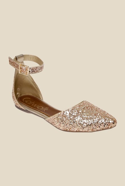 catwalk golden sandals
