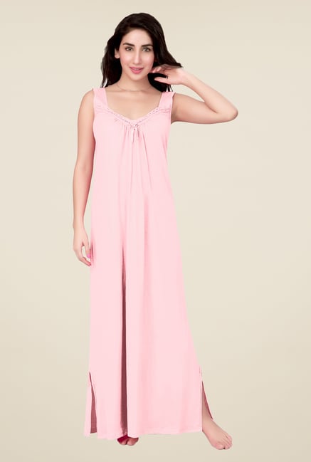 Buy honeydew Light Pink Solid Night Gown for Women Online @ Tata CLiQ