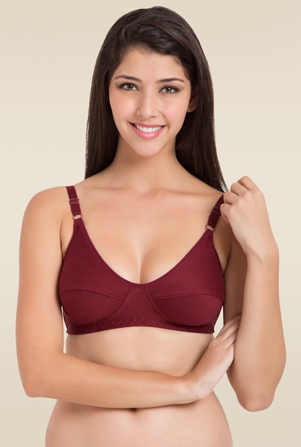 Buy Souminie Maroon Soft Fit Non Padded Bra for Women Online