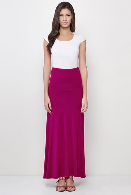 magenta maxi skirt