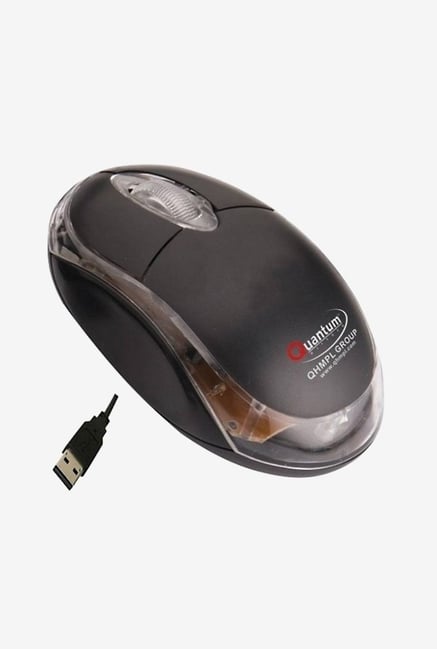 Quantum QHM222 Wired USB Optical Mouse (Black)