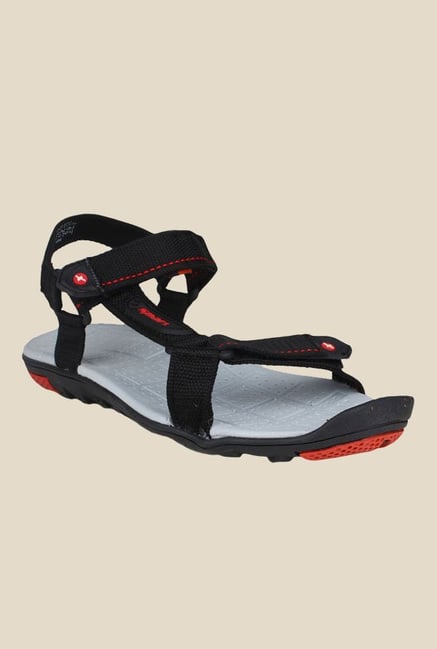 sparx black floater sandals