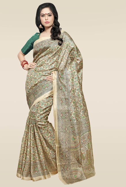 Saree Mall Multicolor Khadi Silk Saree with Blouse Price in India