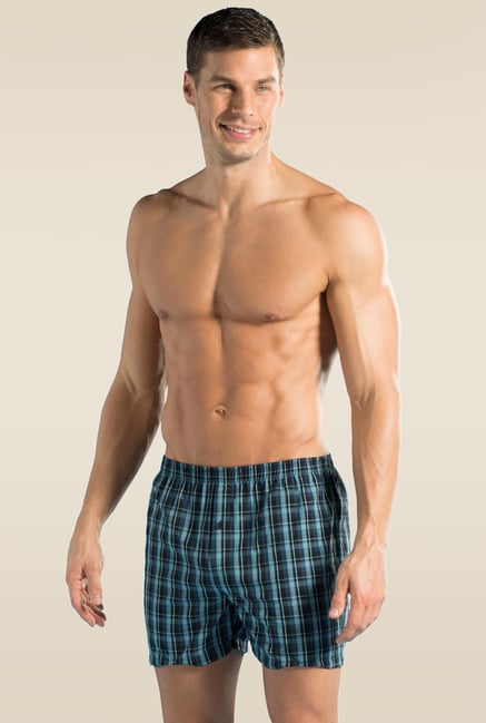 Buy Jockey Black & Checks Boxer Shorts Pack of 2 - 8222 for Men Online ...