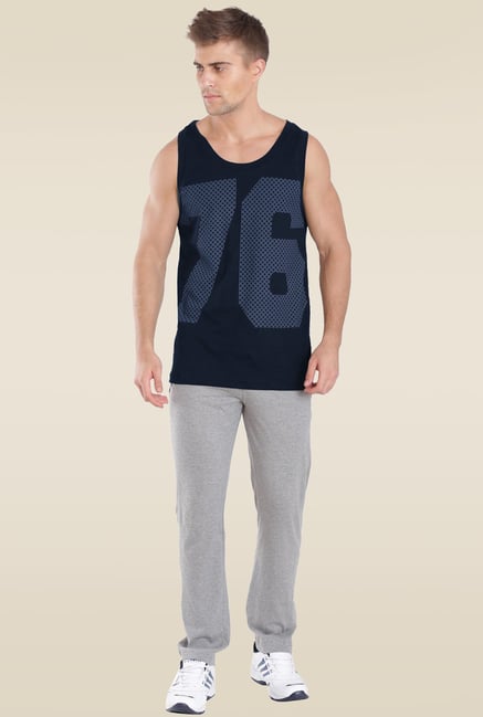 Jockey 9928 Navy Mens Tank Top (Print May Vary)