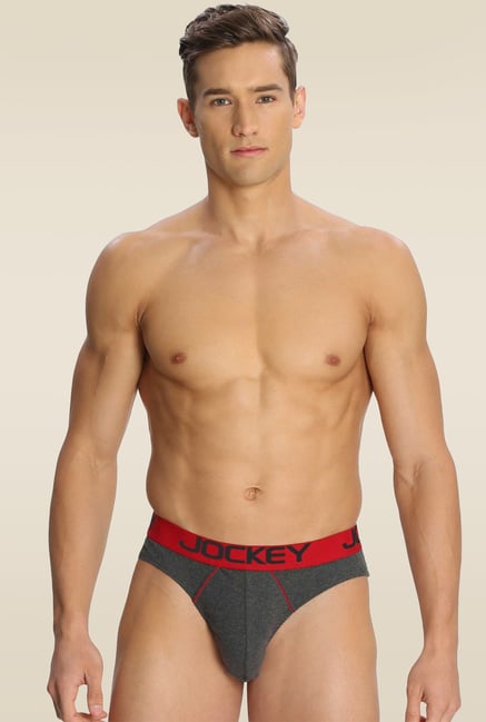 Jockey Charcoal Melange Modern Brief Pack of 2 - US17