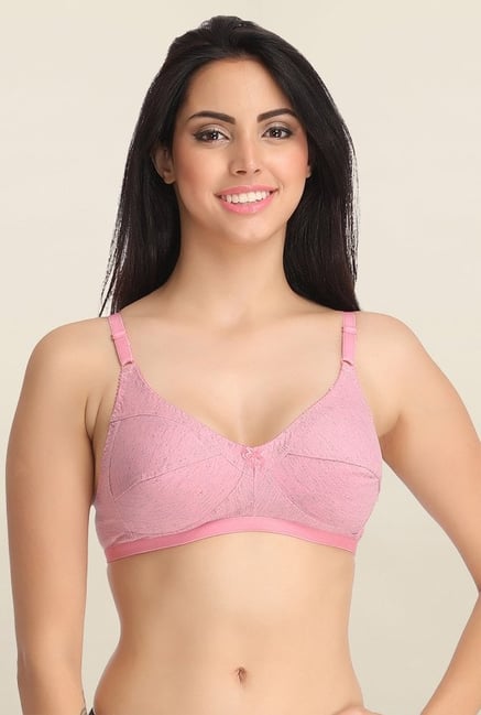 Buy online Pink Solid Sports Bra from lingerie for Women by Clovia