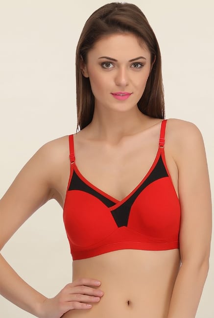 Buy Clovia Pink Solid Polycotton T-shirt Bra Online at Best Prices