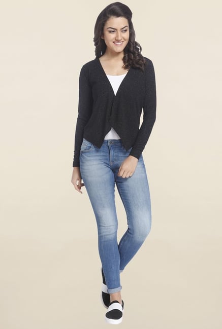 black shimmer cardigan