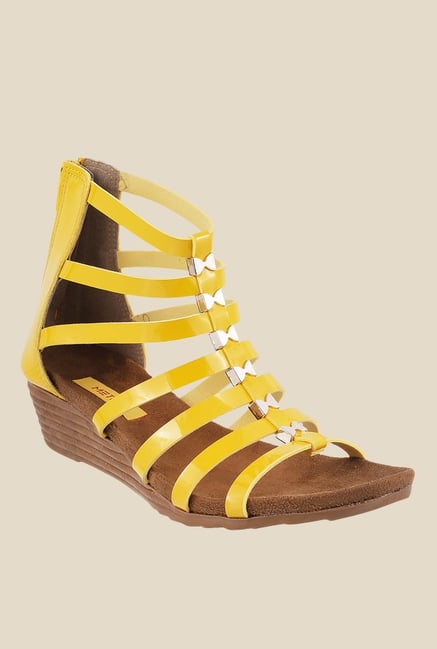 yellow gladiator sandals