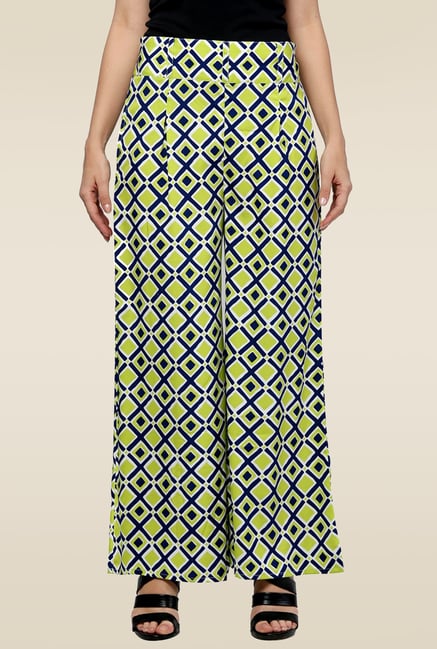 Homa Green Printed Regular Fit Palazzo