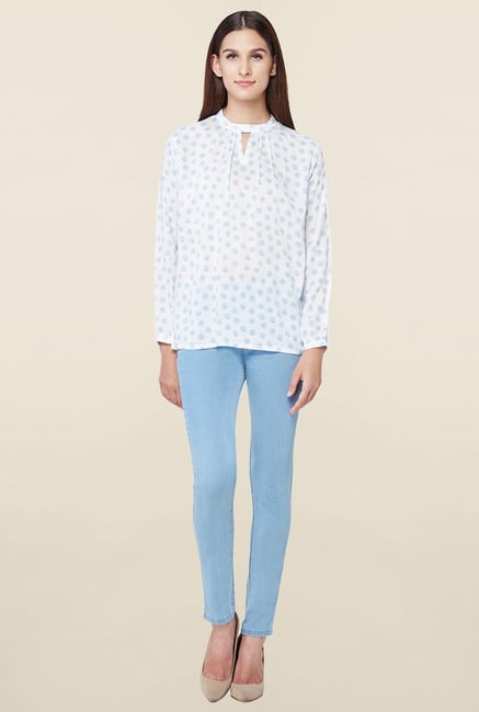 AND White Polka Dot Top
