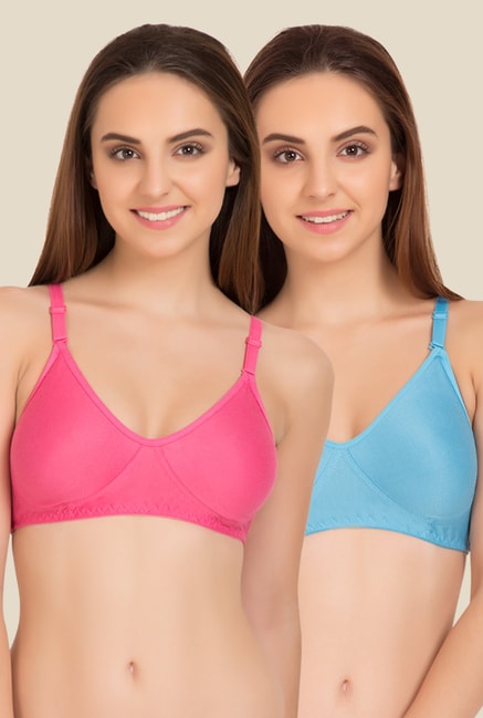 Buy Tweens Pink & Blue Non Padded Bra (Pack Of 2) for Women Online @ Tata  CLiQ