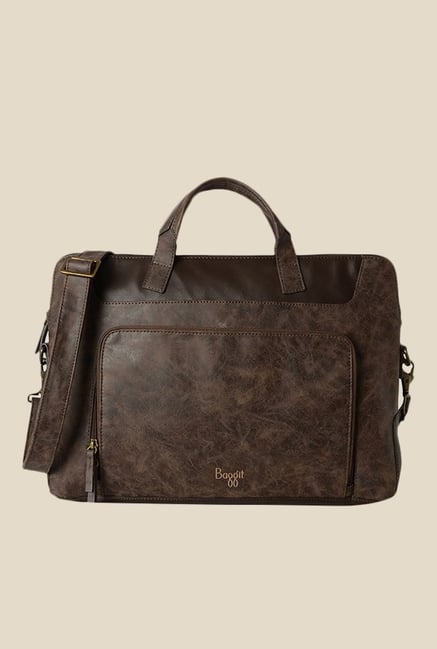 Baggit Kirby Clive Brown Solid Laptop Bag For Men At Best Baggit Kirby Clive Brown Solid Laptop Bag
