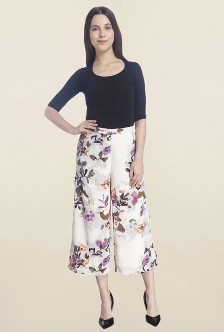 Buy Vero Moda Off White Floral Print Culottes for Women Online