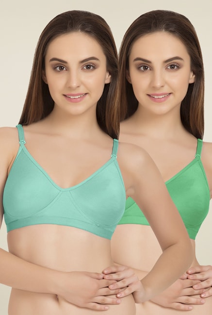 Buy Tweens Sea Green & Green Non Padded T-Shirt Bra (Pack of 2) for Women  Online @ Tata CLiQ