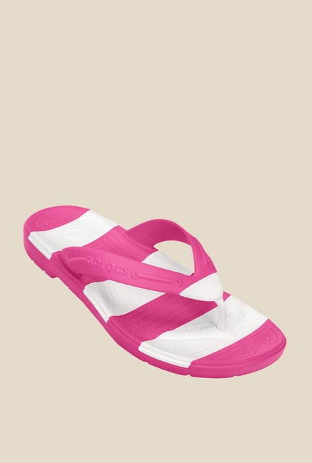 fuschia crocs