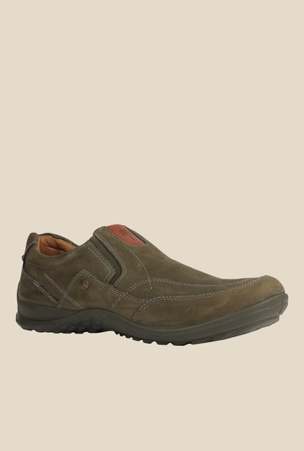 Buy Woodland Olive Casual Slip-Ons for 