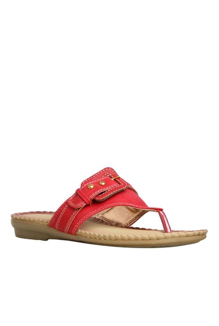 Red on sale casual sandals