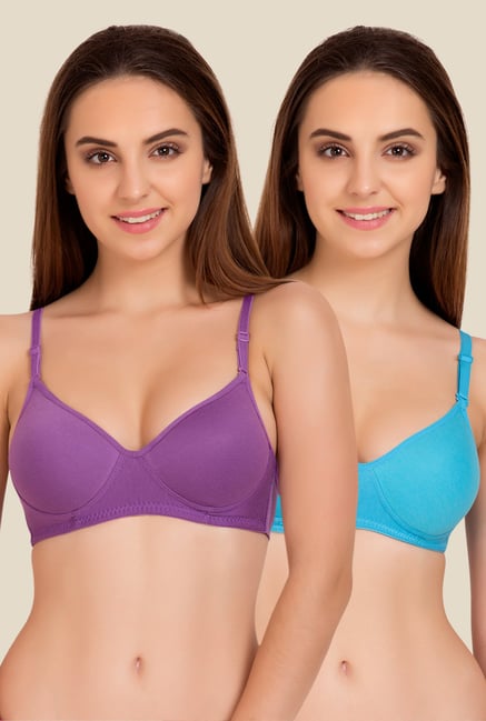 Tweens Purple & Blue Padded Bra (Pack Of 2)