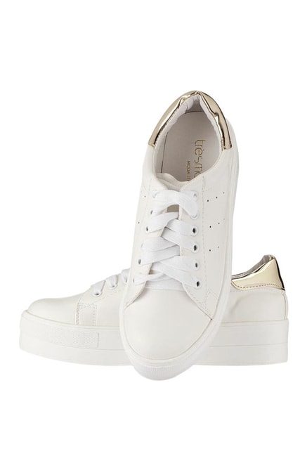Buy Tresmode Golden \u0026 White Sneakers 