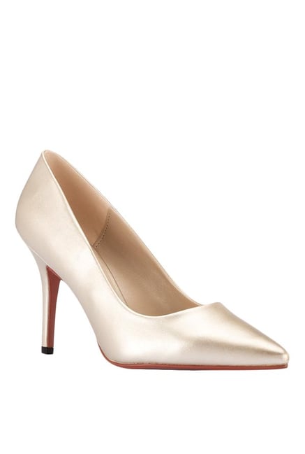 Tresmode Golden Stiletto Heeled Pumps 