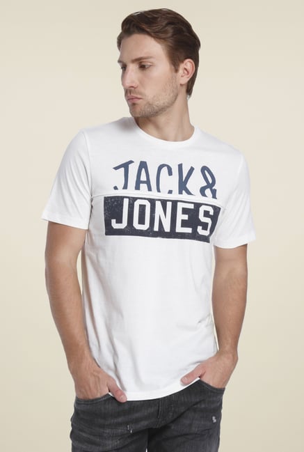Buy Jack Jones White Short Sleeves T Shirt For Men Online Tata