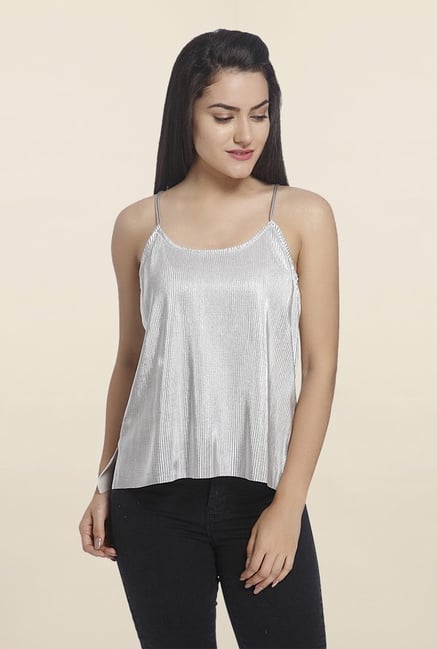 Silver spaghetti hotsell strap top