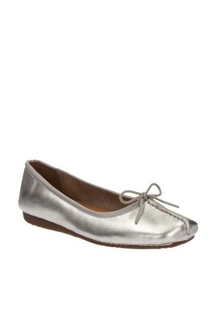 Clarks Freckle Ice Silver Flat Ballets 