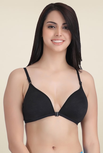 Buy online Black Solid Padded Bra from lingerie for Women by
