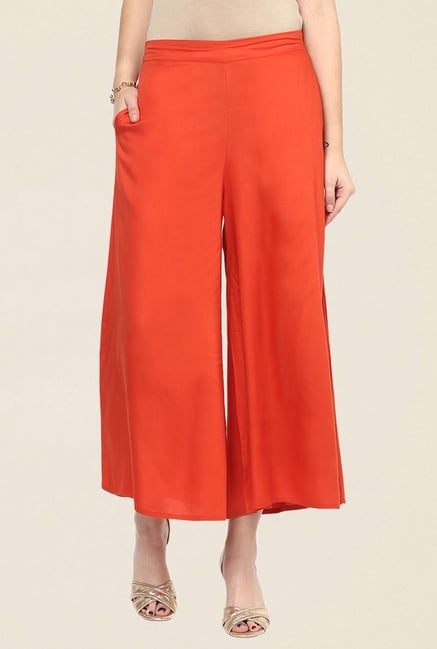 Fusion Beats Orange Solid Culottes