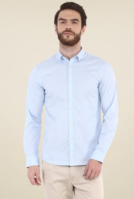 Buy celio Blue Slim Fit Full Sleeves Shirt for Men Online Tata CLiQ