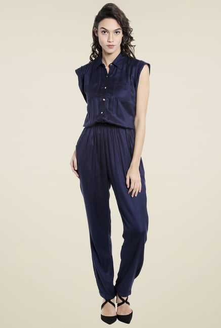 shirt collar jumpsuit