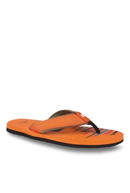 Woodland Men's Orange Grey Flip Flops