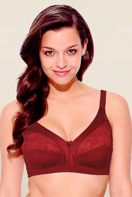 Buy Enamor Maroon Non Wired Non Padded Full Coverage for Women Online @ Tata  CLiQ