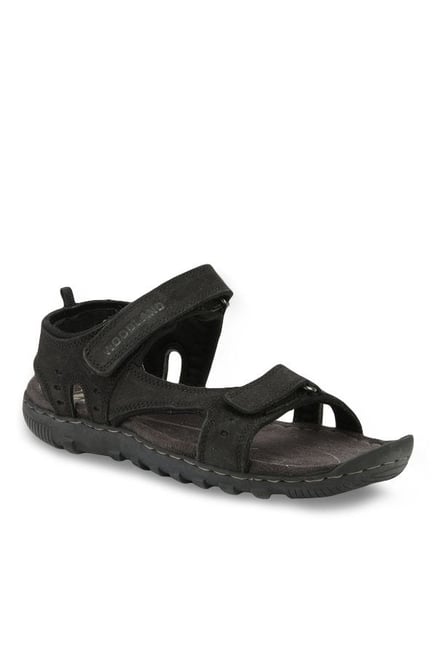 Buy Woodland Black Floater Sandals for 